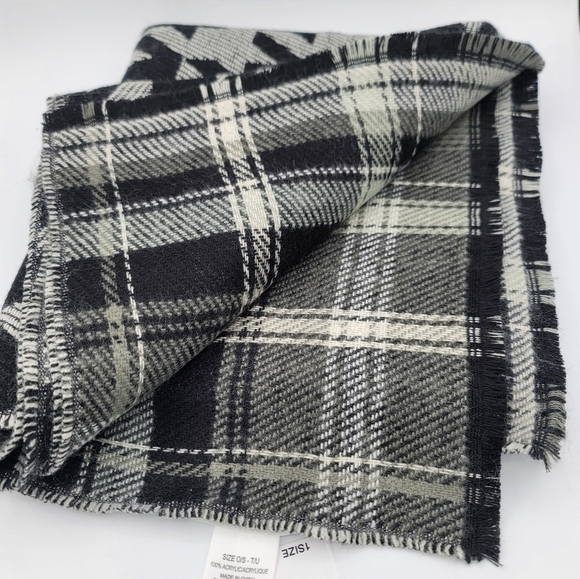 Reversible Scarf Houndstooth & Plaid NWT #805 - Picture 9 of 9